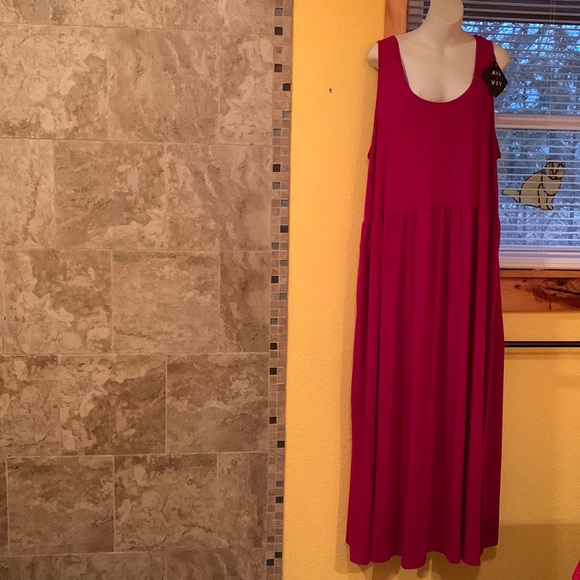 AVA & VIV dark pink long dress size 3X 24 waist/26 waist - Picture 1 of 7